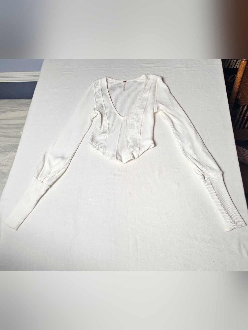 Free People Petra Top Womens Size Large White